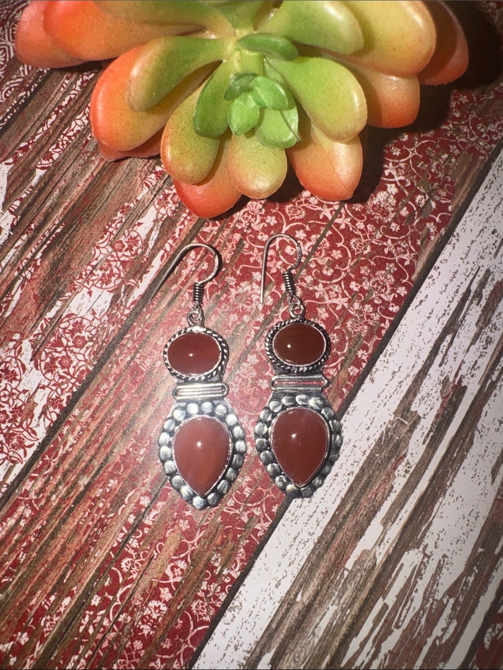 Silver Carnelian Earrings